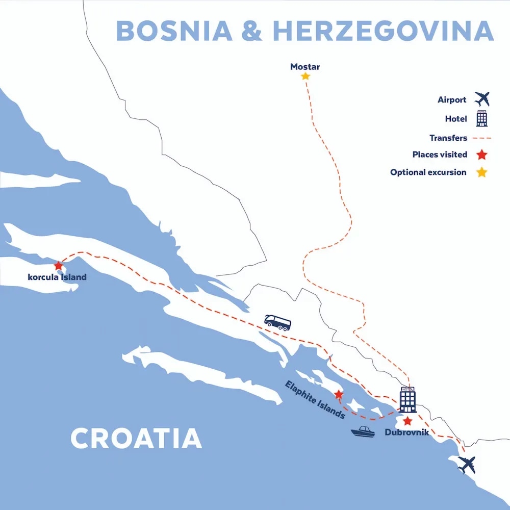 Tour map for Discover Dubrovnik