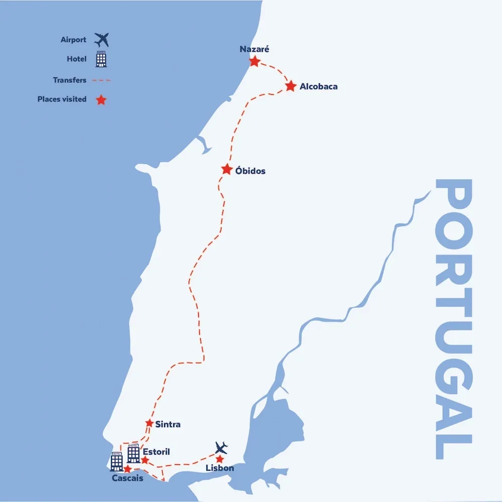 Tour map for Estoril & The Lisbon Coast
