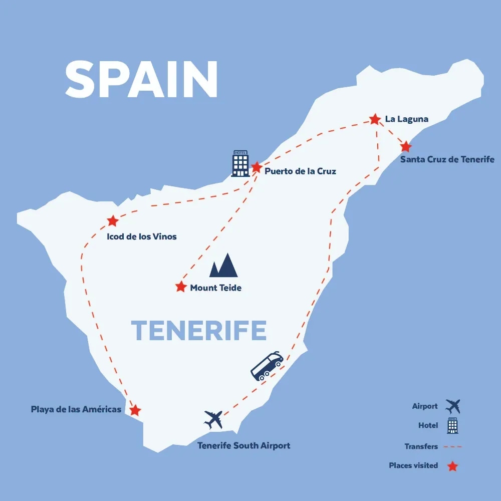 Tour map for Tenerife Coast & Country