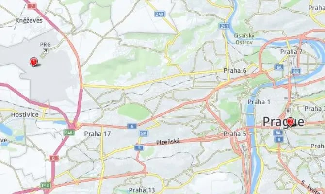 Tour map for Prague City Break