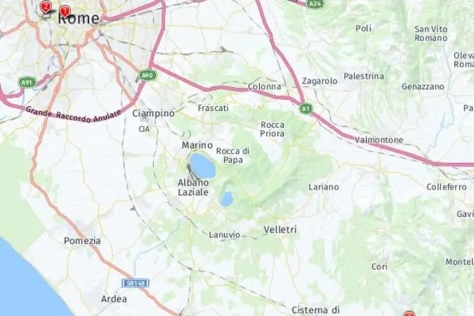 Tour map for Gardens of Rome