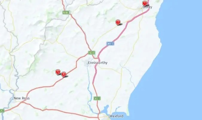 Tour map for Gardens of Wexford