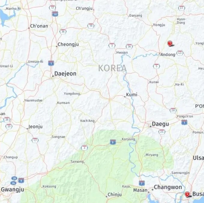 Tour map for Highlights of South Korea - Unique Small Group