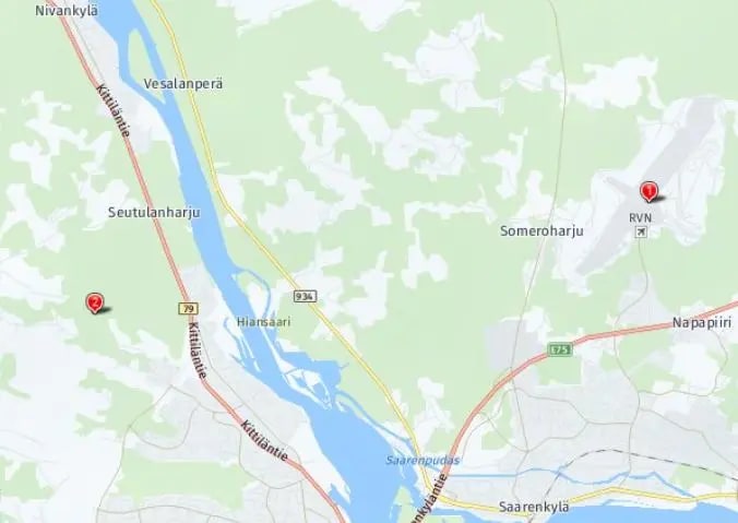 Tour map for Santa's Wonderland in Lapland