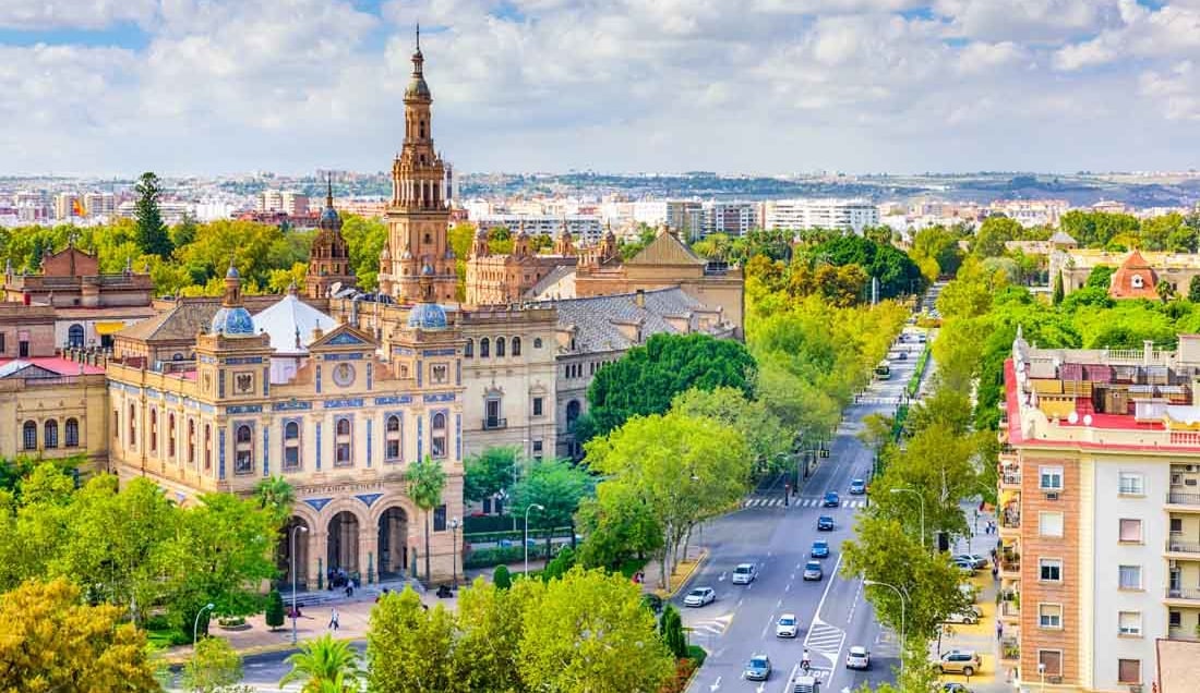 Enjoy a panoramic city tour of Seville