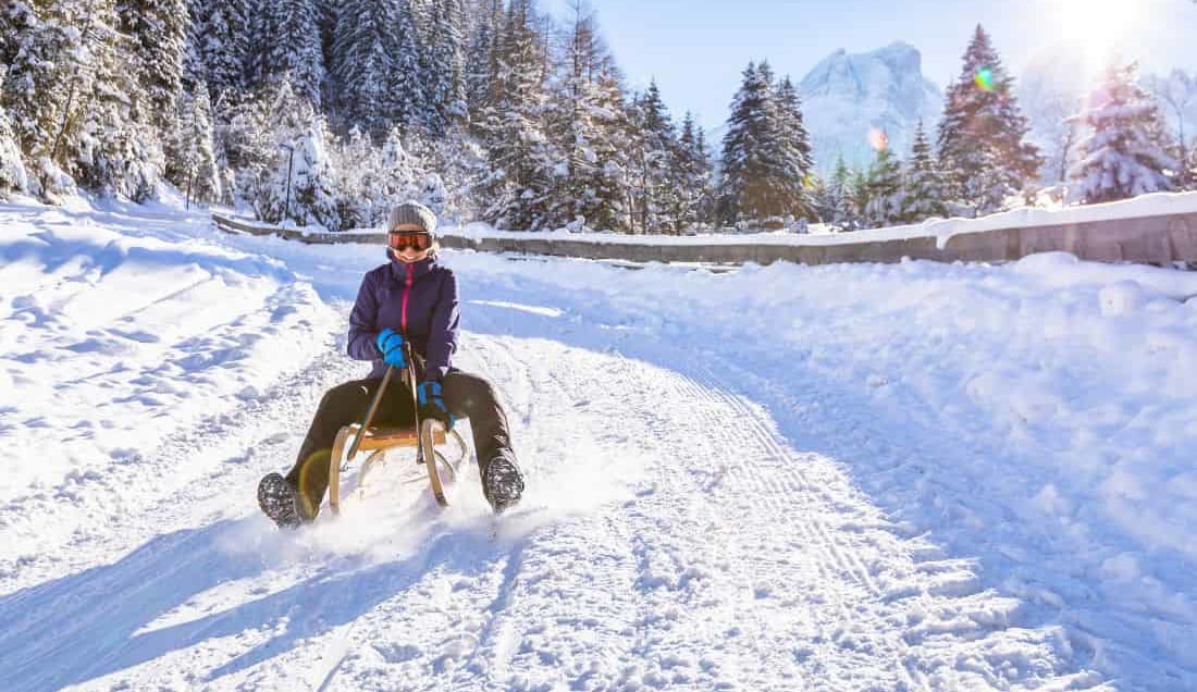Experience a toboggan ride