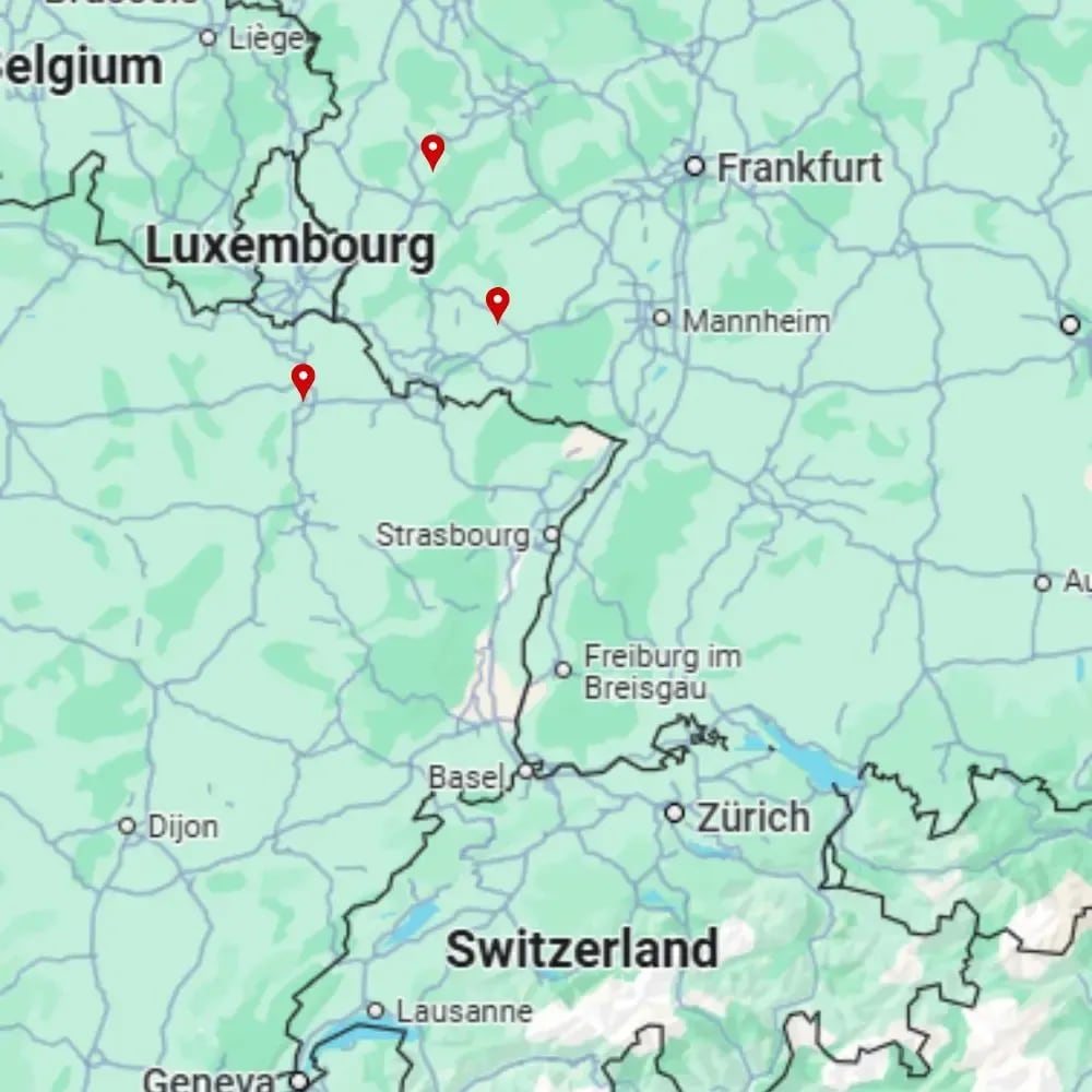 Tour map for Moselle & Saar River Cruise