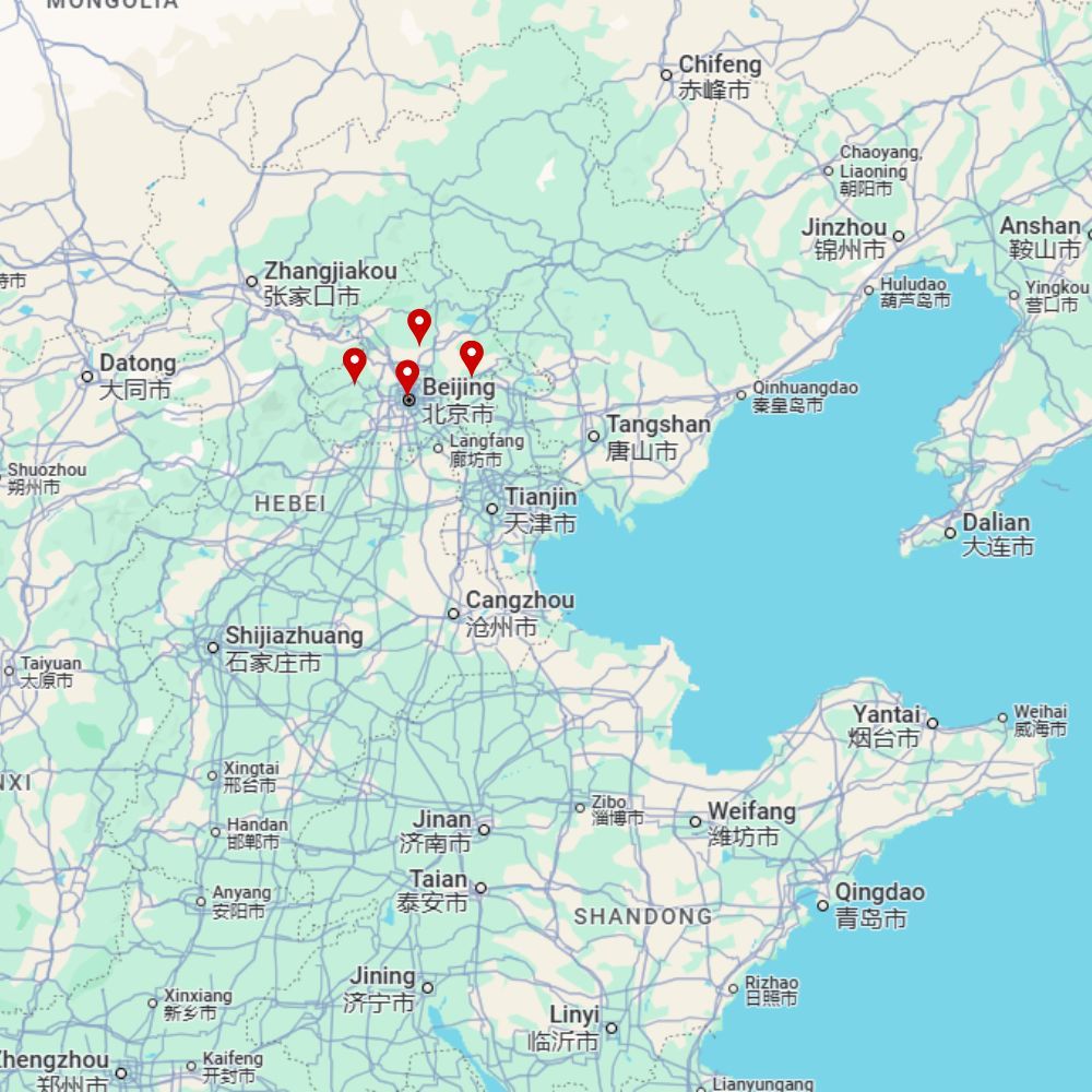 Tour map for Beijing & the Great Wall of China