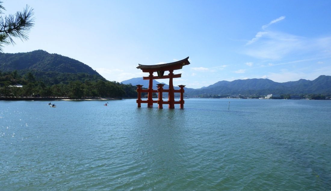 On an optional excursion, see yjr iconic floating torii gate of Itsukushima Shrine on Miyajima Island