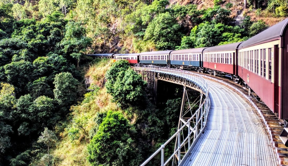 Experience spectacular scenery aboard the historic Kuranda Scenic Railway.
