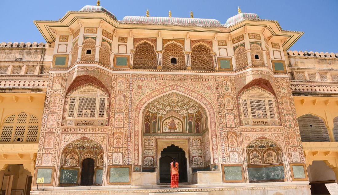 Explore the Amber Fort in Jaipur.